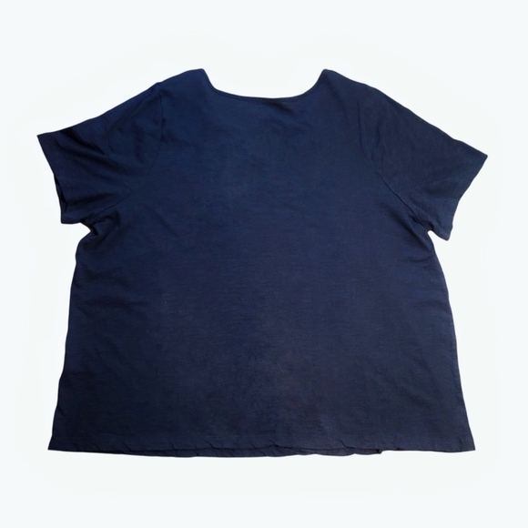 Catherine's Plus Petite Slub Knit Crochet Black Tee•1XWP NWOT - Picture 4 of 6